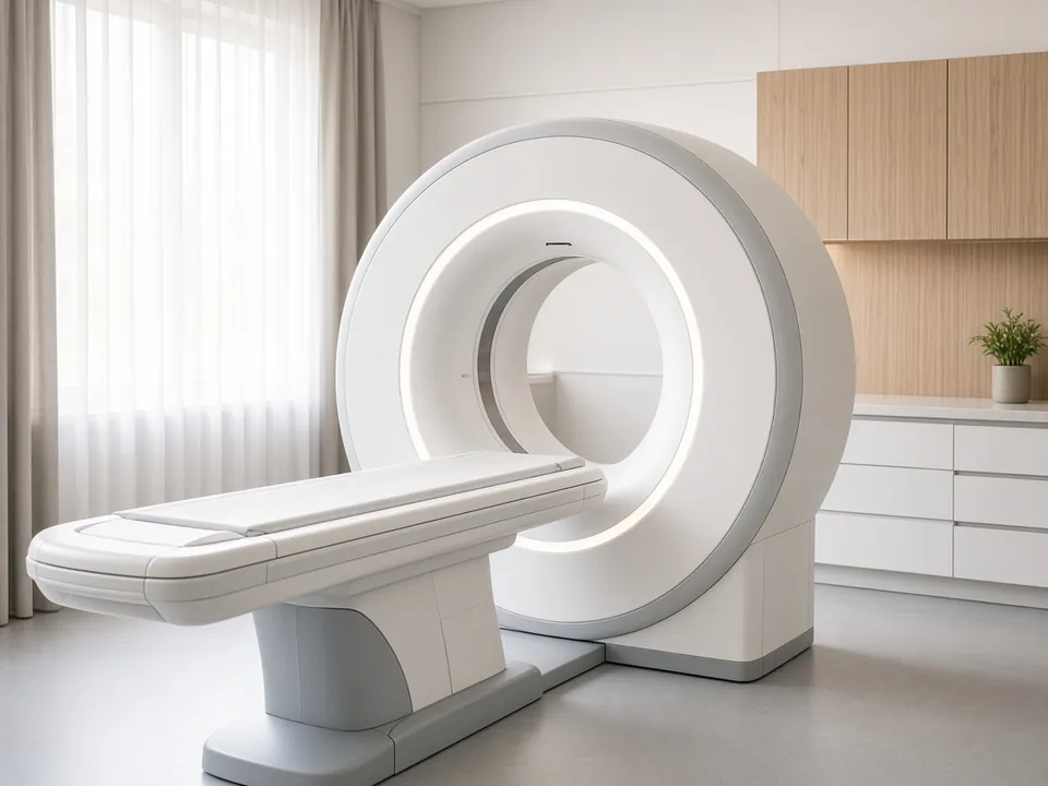 Low-dose CT room in daylight, empty